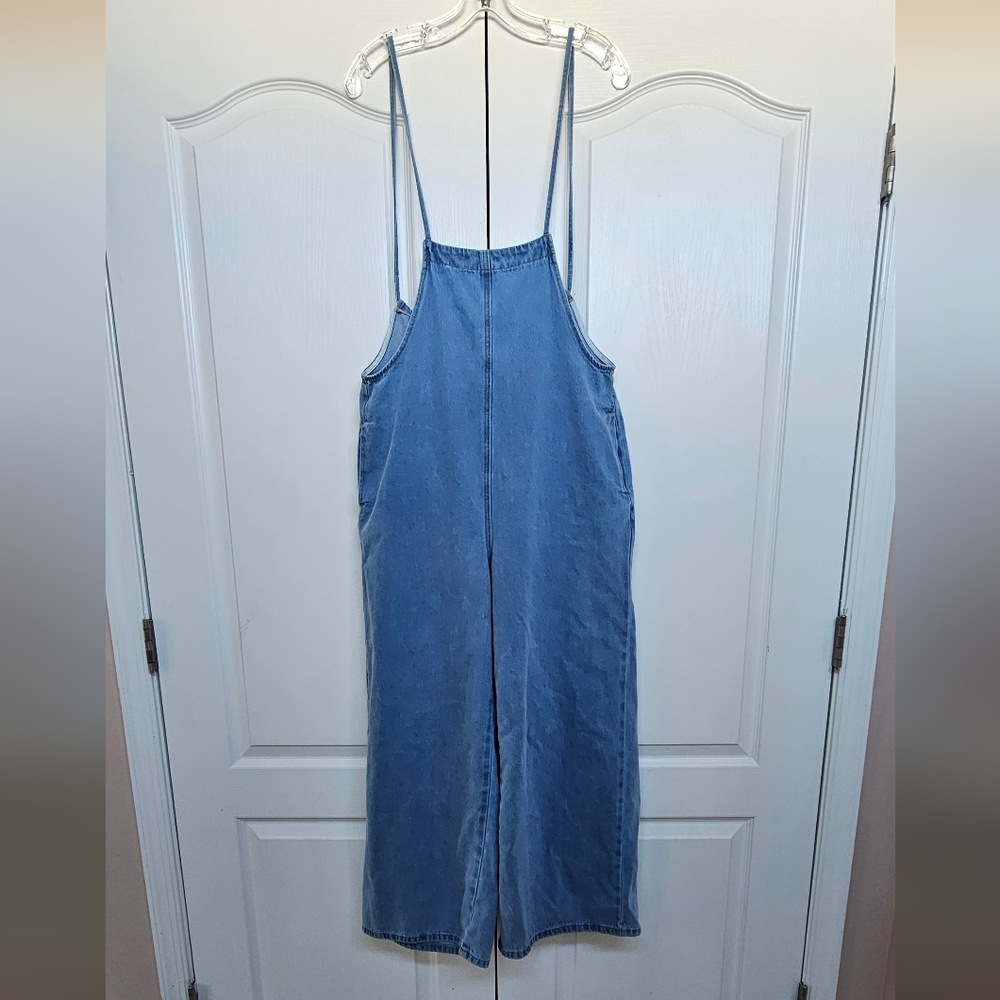 Dazy Overalls Bib Jeans Womens Medium Denim One-Piece Romper Jumpsuit Lightwash